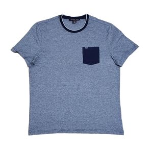 Michael Kors Men's T Shirt Round Neck Short Sleeve Blue Size M